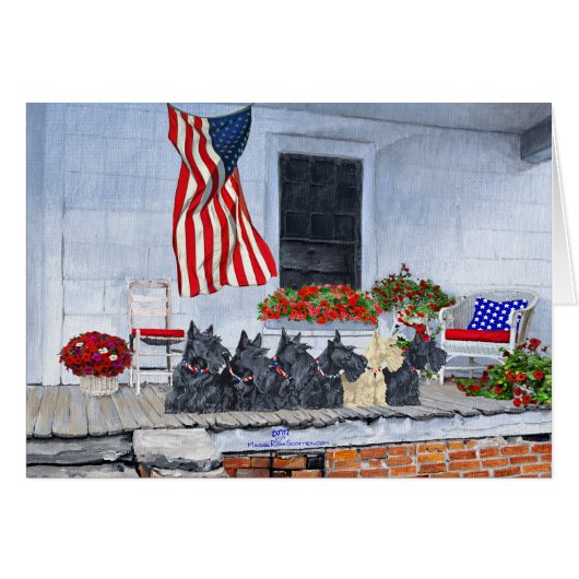 Patriotische Schotten warten auf die große Parade (Vorderseite (Horizontal))