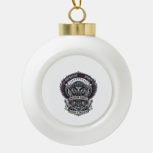 Patriotische Schutzmaske Freiheit Militärisch Insp Keramik Kugel-Ornament