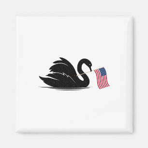 Patriotische Schwäne, die Fahne USA tragen 4. Juli Magnet