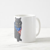 Patriotische Schwarze Katze Kaffeetasse (VorderseiteRechts)