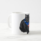 Patriotische Schwarze Katze Kaffeetasse (Vorderseite Links)