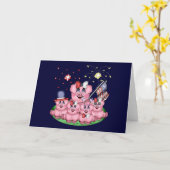 Patriotische Schweine Karte (Gelbe Blume)