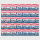 Patriotische Segelboote Geschenkpapier (Flach)