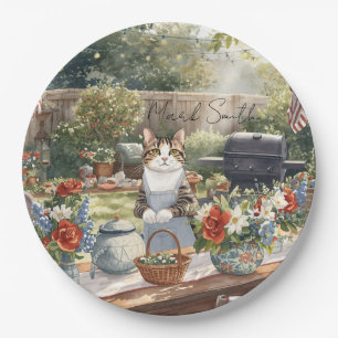 Patriotische Siamkatze-Papierplatten zum 4. Juli Pappteller