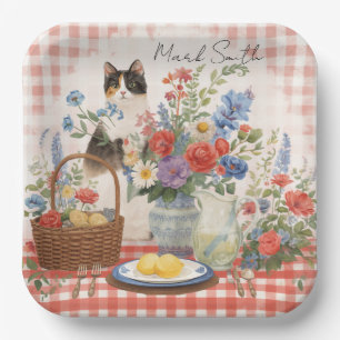 Patriotische Siamkatze-Papierplatten zum 4. Juli Pappteller