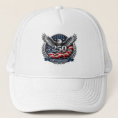 Patriotische Silberne Flügel der Freiheit Truckerkappe (Vorderseite)