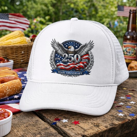 Patriotische Silberne Flügel der Freiheit Truckerkappe