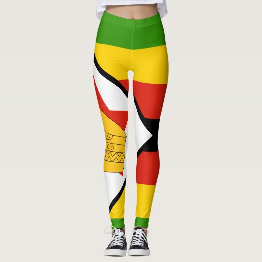 Patriotische Simbabwflagge Afrika Leggings (Vorderseite)