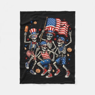 Patriotische Skelette Halloween Gruselig Lustiges Fleecedecke