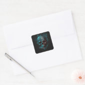 Patriotische Skull Square Sticker (Umschlag)