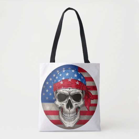 Patriotische Skull-Tasche Tasche (Vorderseite)