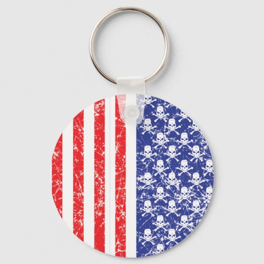 Patriotische Skulls Schlüsselanhänger (Vorderseite)