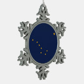 Patriotische Snowflake-Ornament mit Alaska-Flagge Schneeflocken Zinn-Ornament (Links)