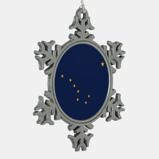 Patriotische Snowflake-Ornament mit Alaska-Flagge Schneeflocken Zinn-Ornament (Links)