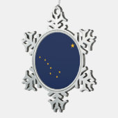 Patriotische Snowflake-Ornament mit Alaska-Flagge Schneeflocken Zinn-Ornament (Rechts)