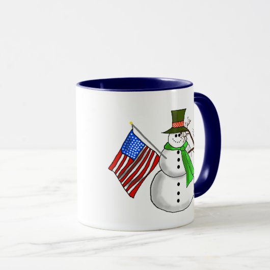 Patriotische Snowman Saluting Tasse - Passen Sie e (VorderseiteRechts)