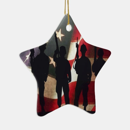 Patriotische Soldaten Silhouette Keramik Ornament (Rechts)