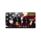 Patriotische Soldaten-Silhouetten Adressaufkleber (Vorne)