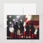 Patriotische Soldatin-Silhouette Postkarte (Vorne/Hinten)