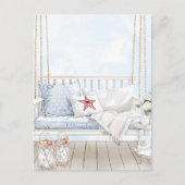 Patriotische Sommerpora Watercolor Americana Postkarte (Vorderseite)