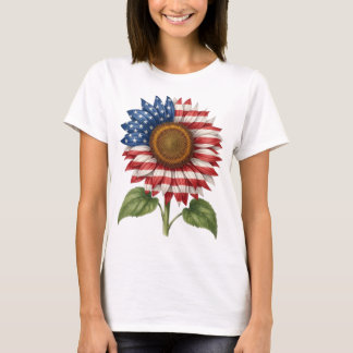 Patriotische Sonnenblume  T-Shirt
