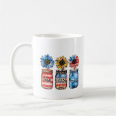 Patriotische Sonnenblumen in Jars | Gott segne Ame Kaffeetasse (Links)