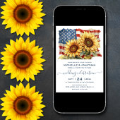 Patriotische Sonnenblumenhochzeit Einladung