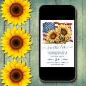 Patriotische Sonnenblumenhochzeit Save The Date