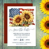 Patriotische Sonnenblumenhochzeit Save The Date