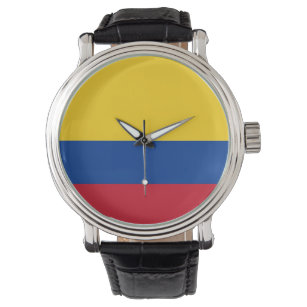 Patriotische, Spezialuhr mit Flagge Kolumbiens Armbanduhr