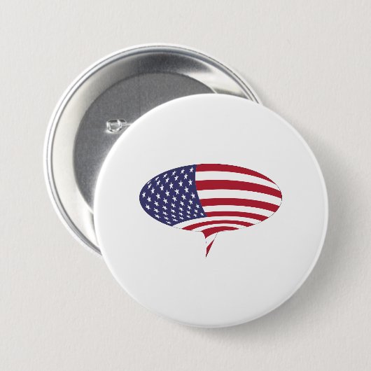 Patriotische Sprechblasen-Patches und -Buttons Button (Vorne & Hinten)