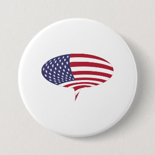Patriotische Sprechblasen-Patches und -Buttons Button