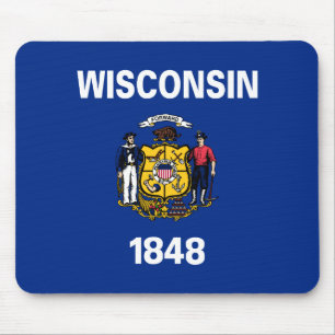 Patriotische Staatsflagge von Wisconsin Mousepad