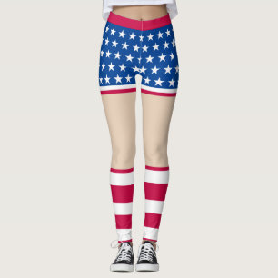 Patriotische Star-Stripte-Leggings für Frauen Leggings