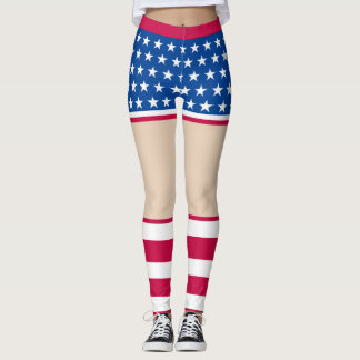 Patriotische Star-Stripte-Leggings für Frauen Leggings
