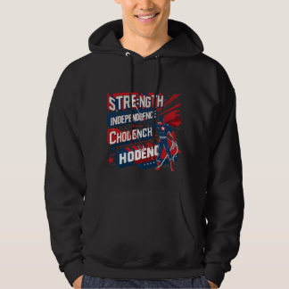 Patriotische Stärke und Unabhängigkeit Grafische M Hoodie