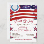Patriotische Stars 4. Juli American Flag GRILLEN P Einladung (Vorderseite)