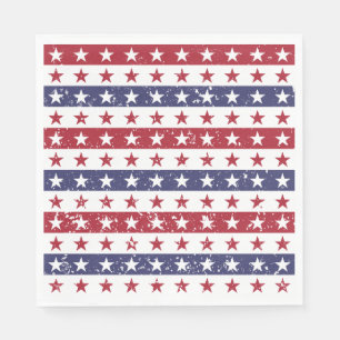 Patriotische Stars 4. Juli Zeitung Napkins Serviette