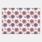 Patriotische Stars Fireworks White Blue Geschenkpapier Set (Vorderseite 2)