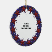 Patriotische Stars Foto Rahmen Runddekoration Keramik Ornament (Rechts)
