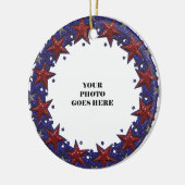 Patriotische Stars Foto Rahmen Runddekoration Keramik Ornament (Links)