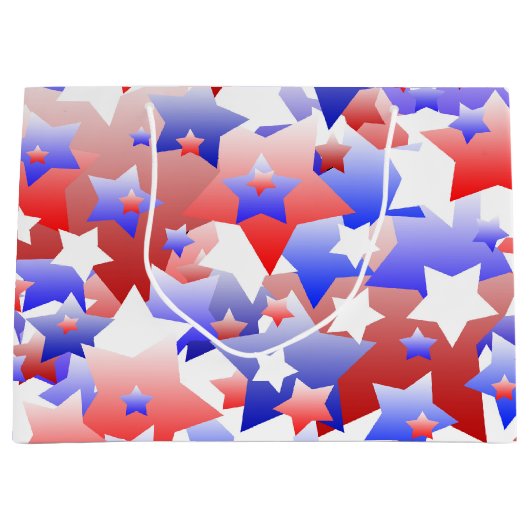 Patriotische Stars Große Geschenktüte (Vorderseite)