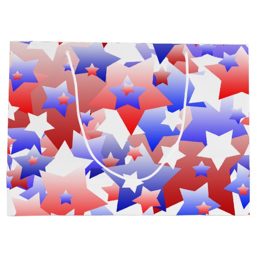 Patriotische Stars Große Geschenktüte (Rückseite)