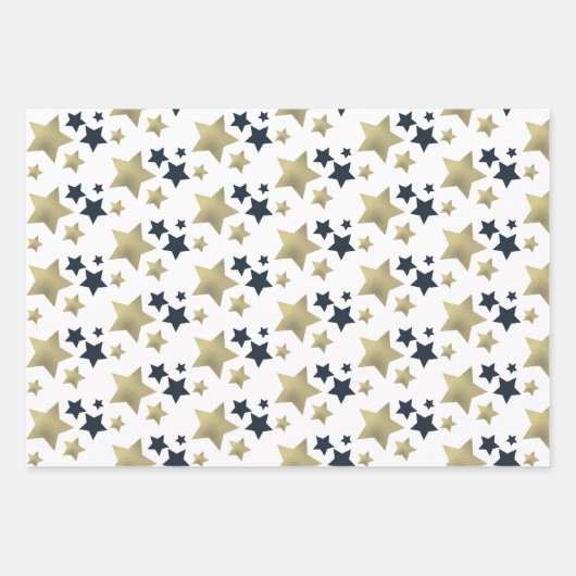 Patriotische Stars Imitate Foil Pattern Geschenkpapier Set (Vorderseite 3)