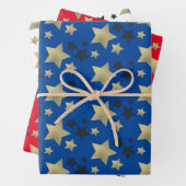 Patriotische Stars Imitate Foil Pattern Geschenkpapier Set (Beispiel)