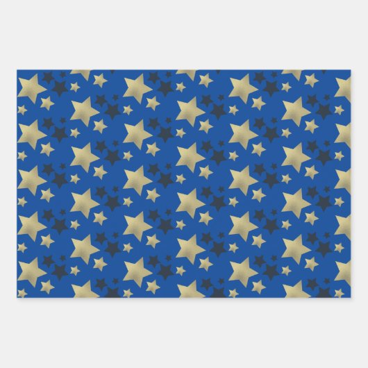 Patriotische Stars Imitate Foil Pattern Geschenkpapier Set (Vorderseite)