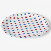 Patriotische Stars Pappteller (Schrägansicht)