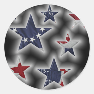 Patriotische Stars Runder Aufkleber