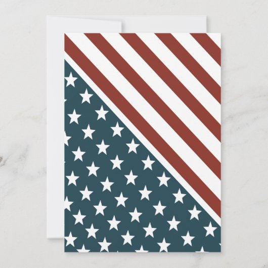 Patriotische Stars & Streifen 4. Juli Party Einladung (Rückseite)