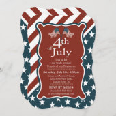 Patriotische Stars & Streifen 4. Juli Party Einladung (Vorne/Hinten)
